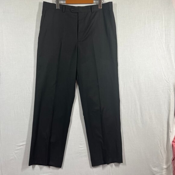 Ermenegildo Zegna Pants Mens Size 34 Black Wool Blend Career Designer Preppy - Picture 1 of 13